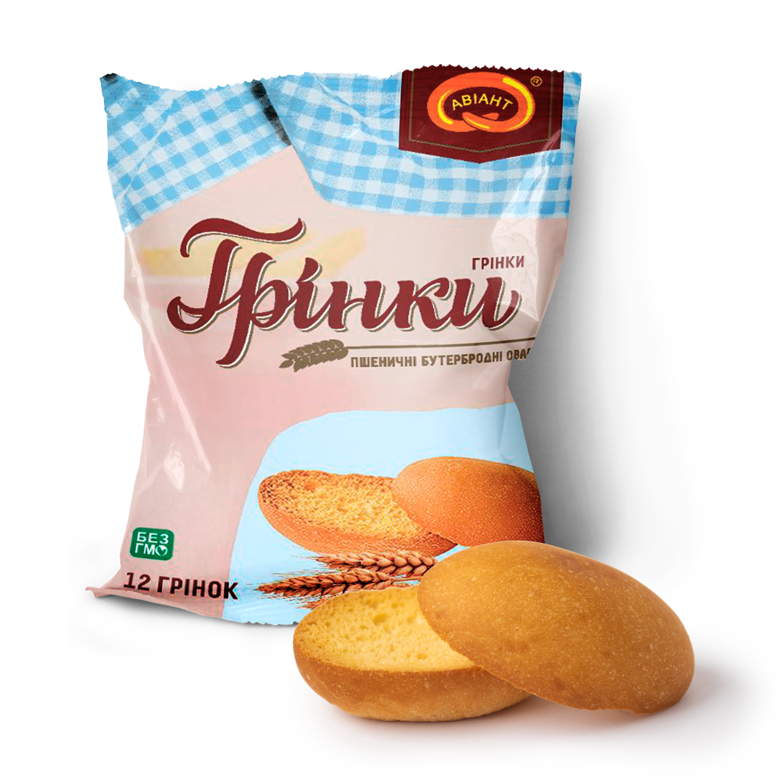 Грінки пшеничні бутербродні овальні (12 шт.)