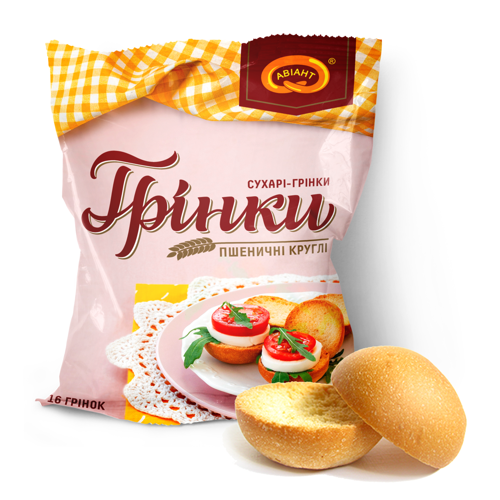 Грінки пшеничні канапні круглі (16 шт.)