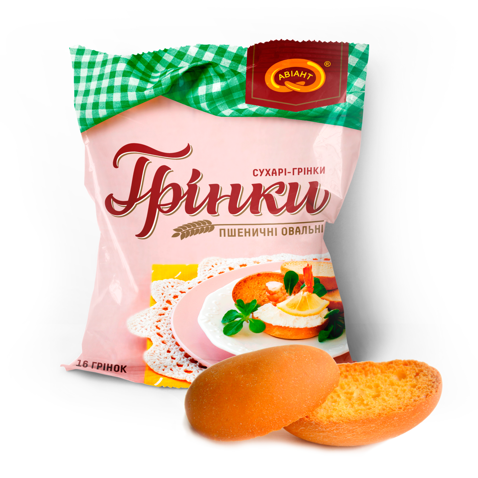 Грінки пшеничні канапні овальні (16 шт.)